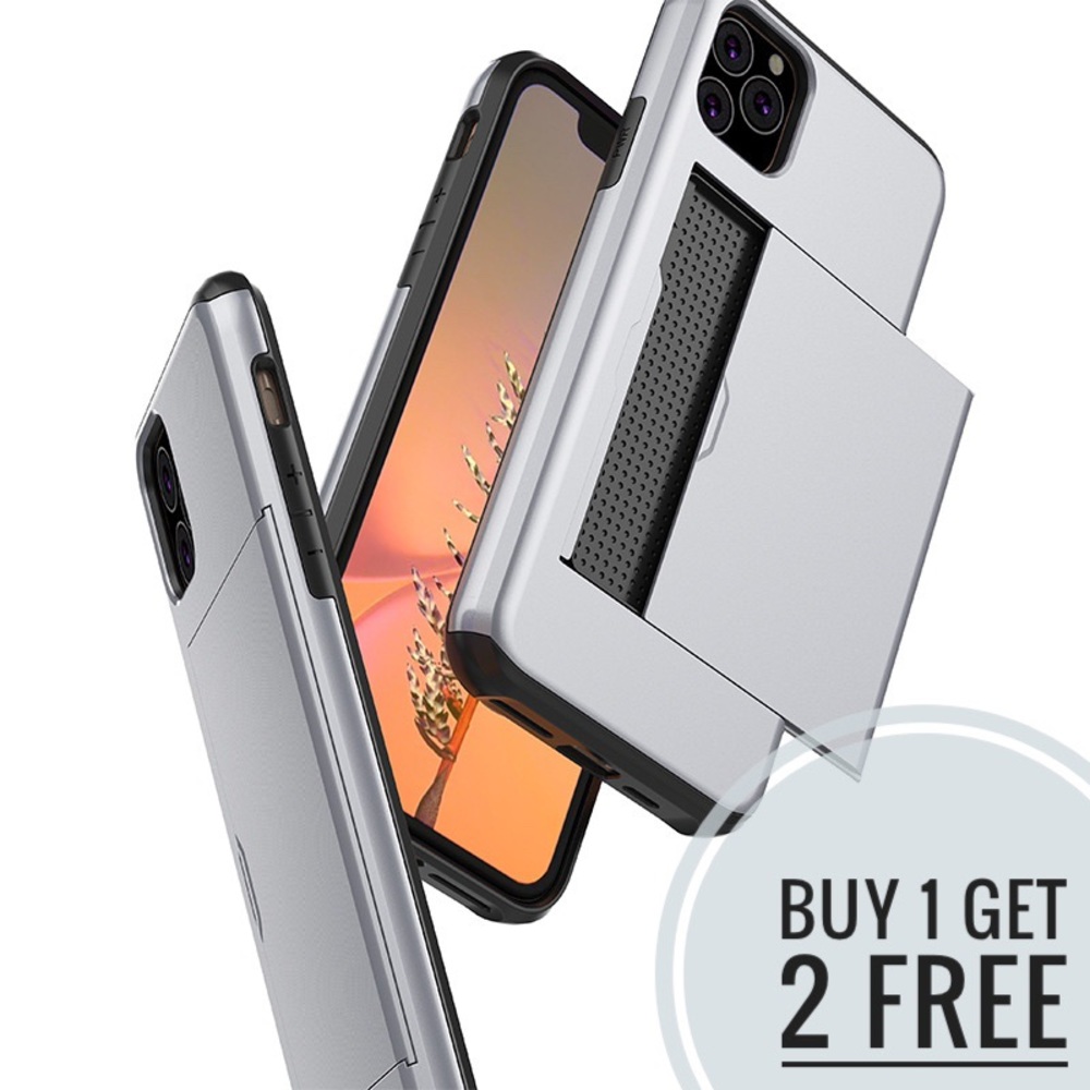 Metal Like iPhone Phone Case Credit Card Holder